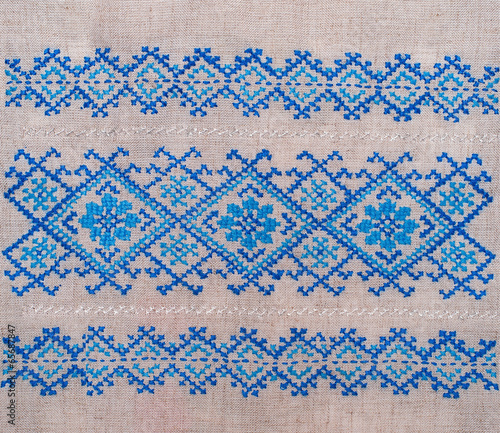 embroidered cross-stitch pattern, ethnic ornament