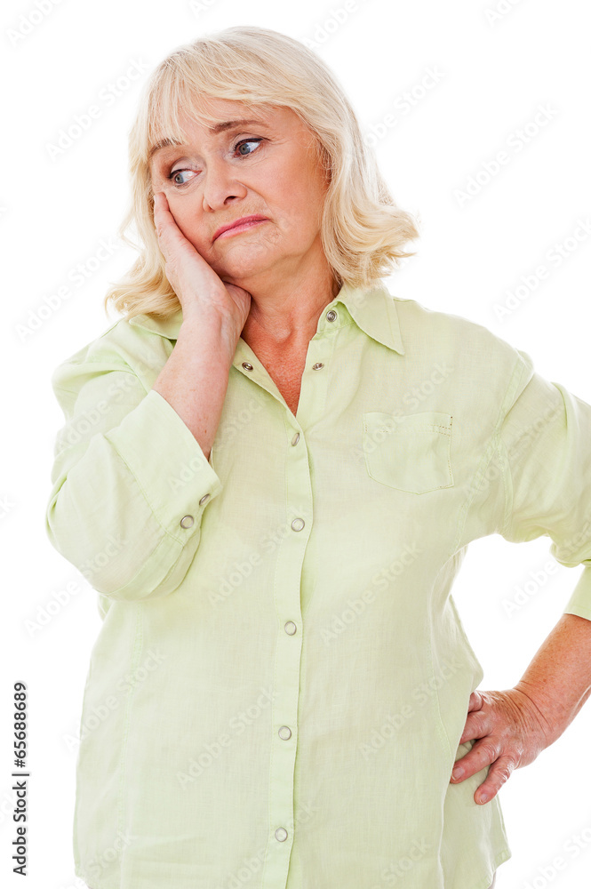 Depressed senior woman. Depressed senior woman.