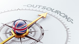United Kingdom  Outsourcing Concept.