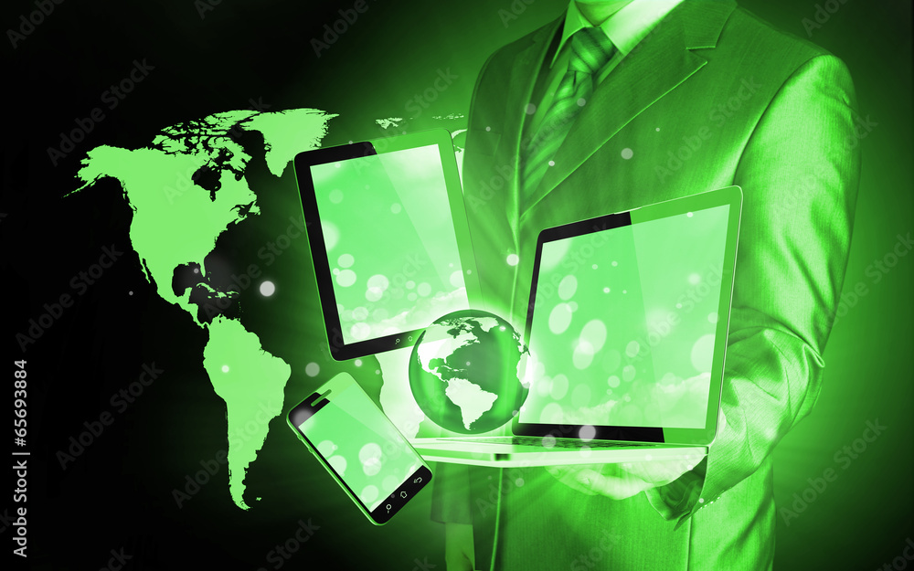 Technology in the hands of businessmen Technology in the hands of businessmen