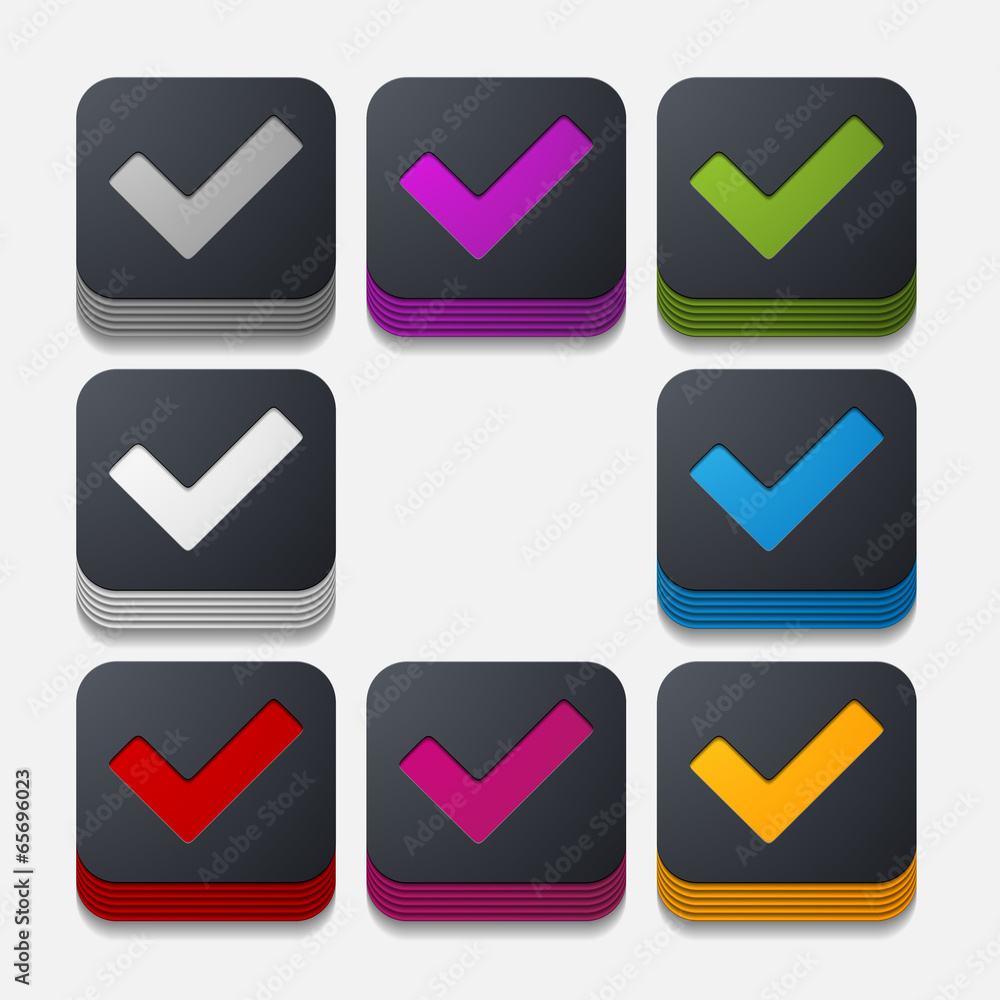 square button: tick square button: tick