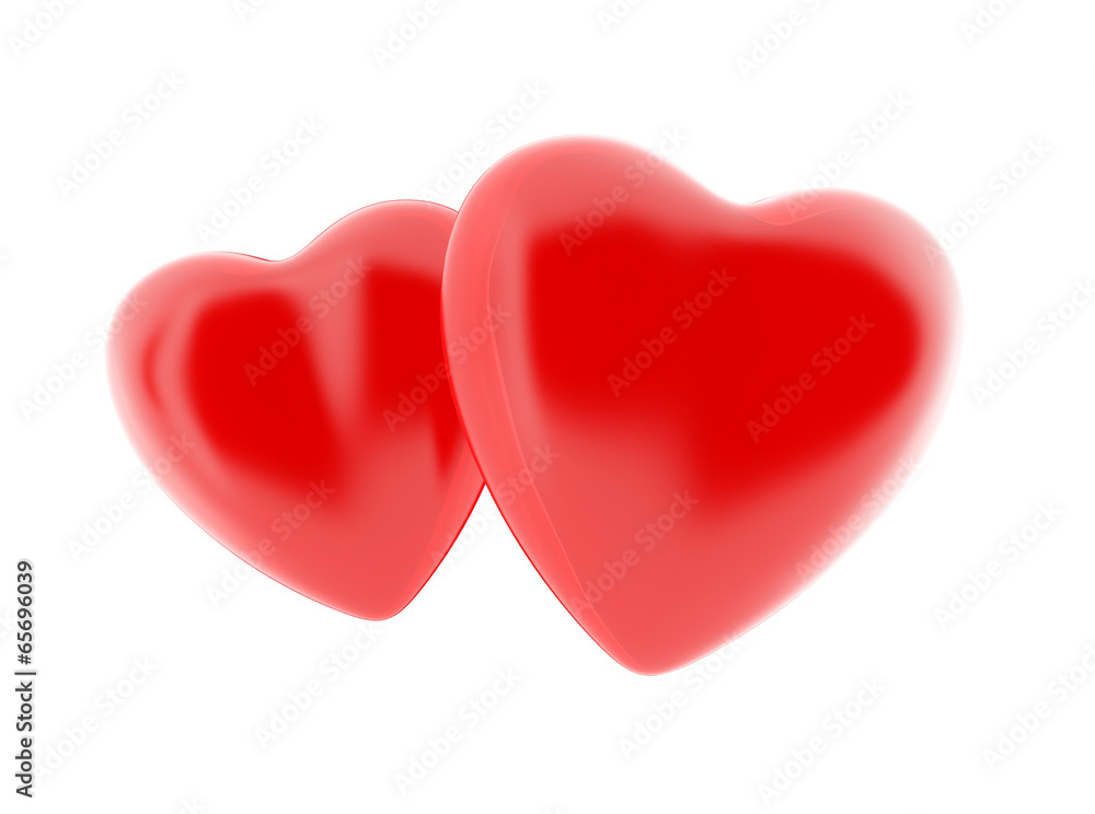Two sweet 3D hearts Two sweet 3D hearts