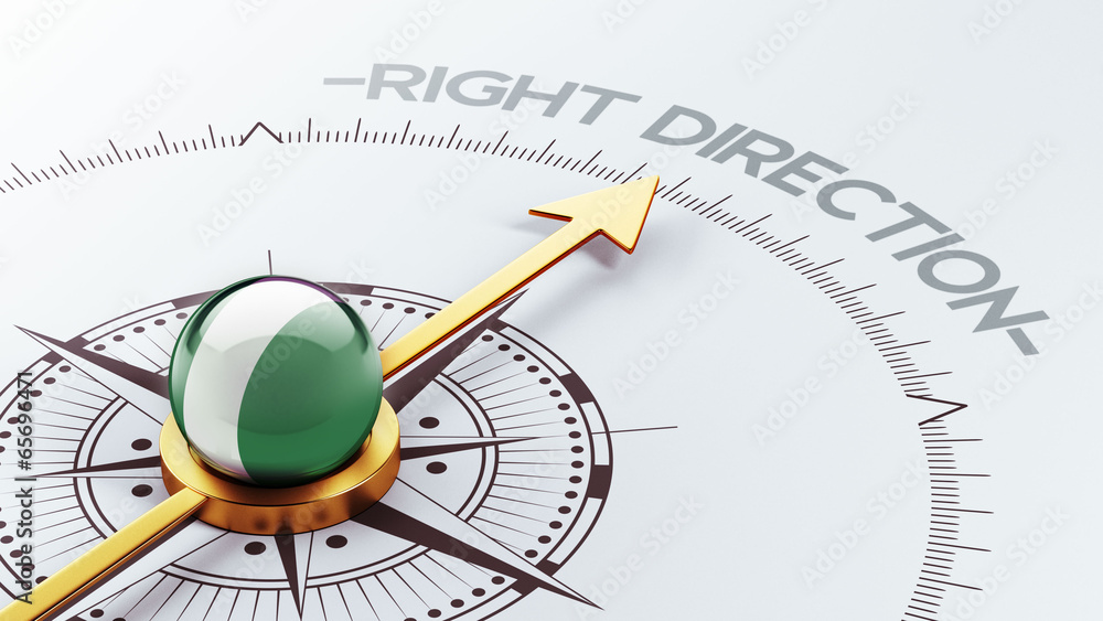 Nigeria Right Direction Concept Nigeria Right Direction Concept