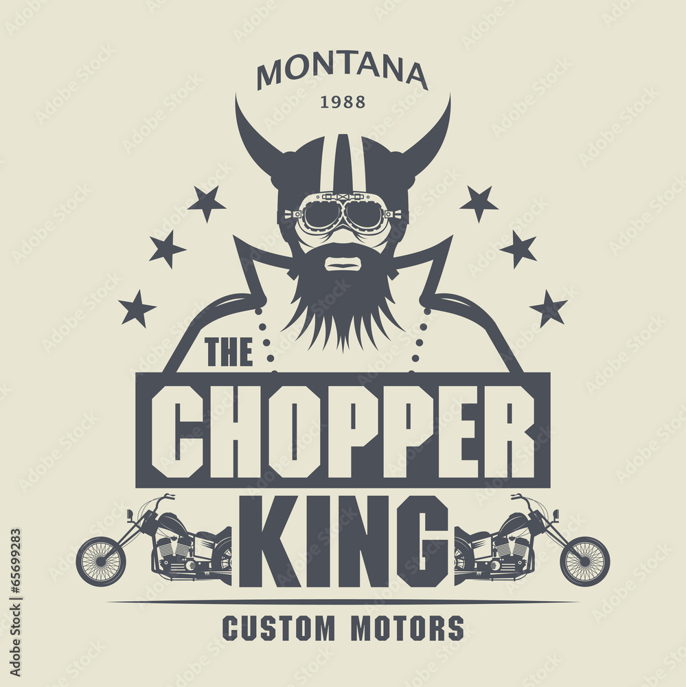 Obraz premium Vintage Motorcycle label or poster, vector illustration