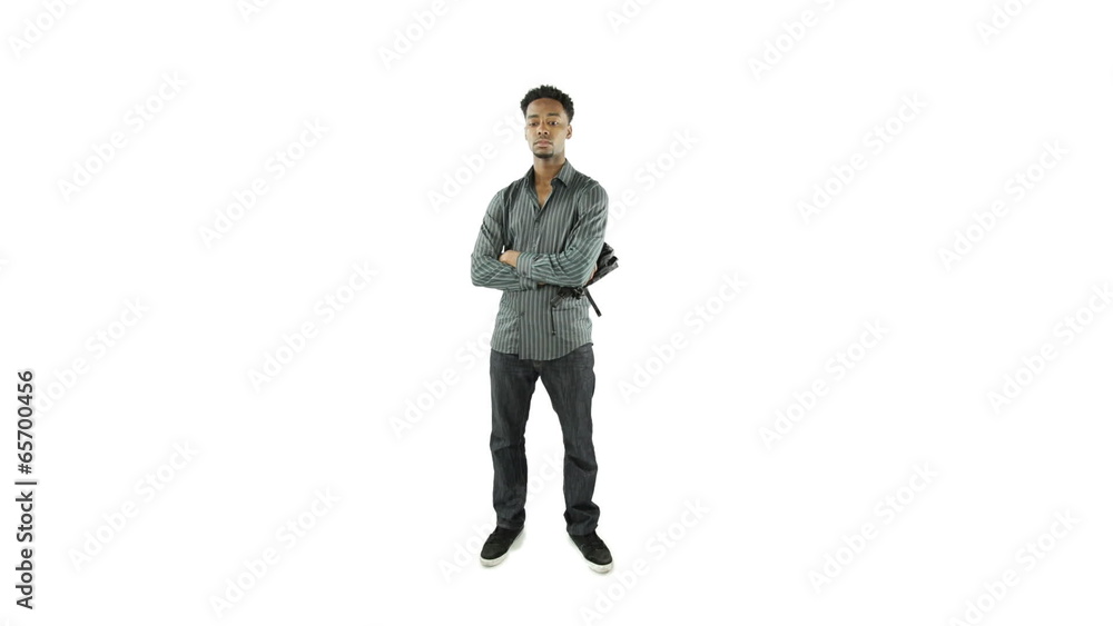 Black man isolated on white Black man isolated on white