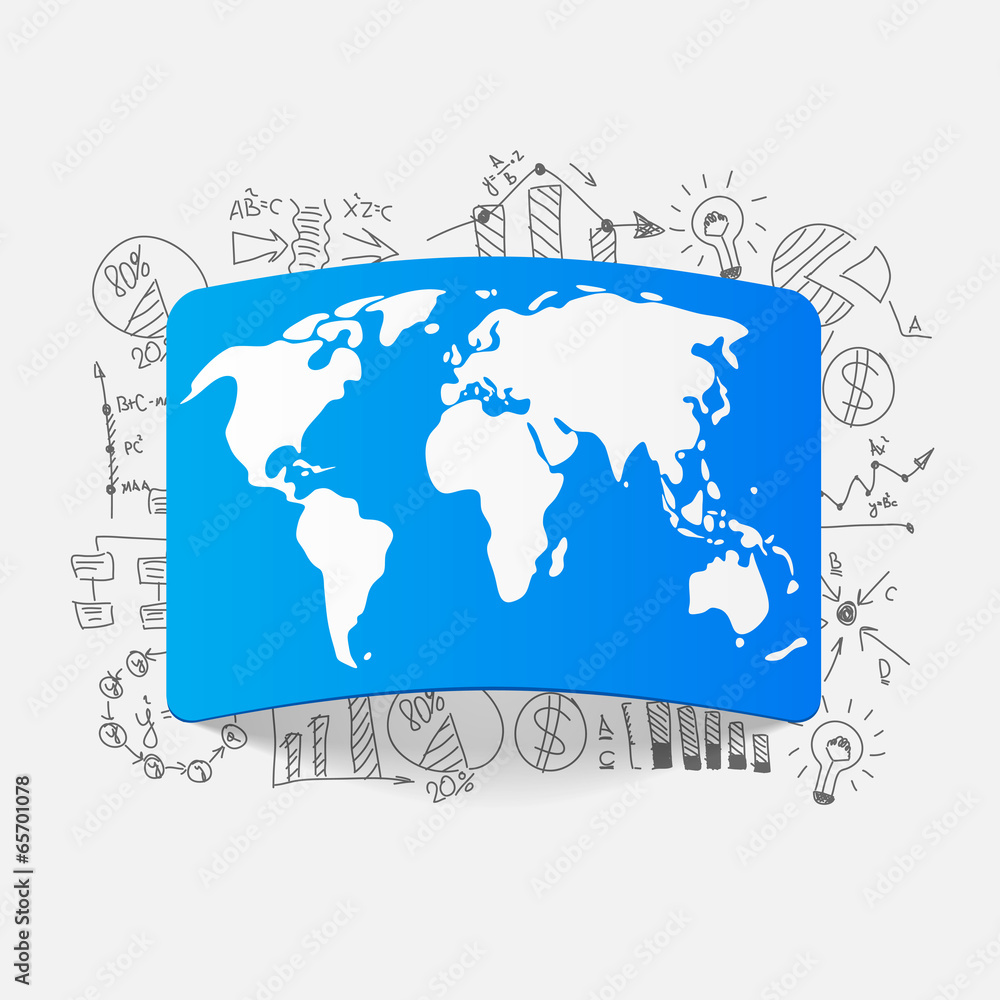 Fototapeta premium Drawing business formulas: map