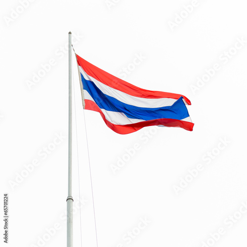 Thai flag on white background