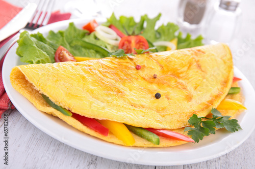 omelette and vegetable
