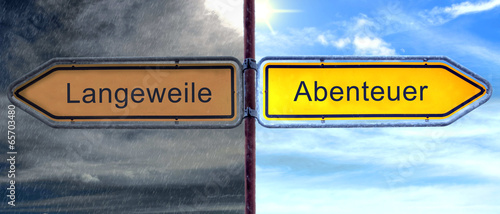 Strassenschild 2 - Abenteuer photo