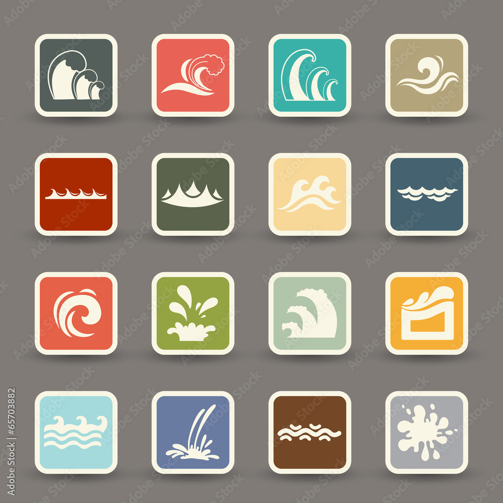 water wave icons.vector eps10