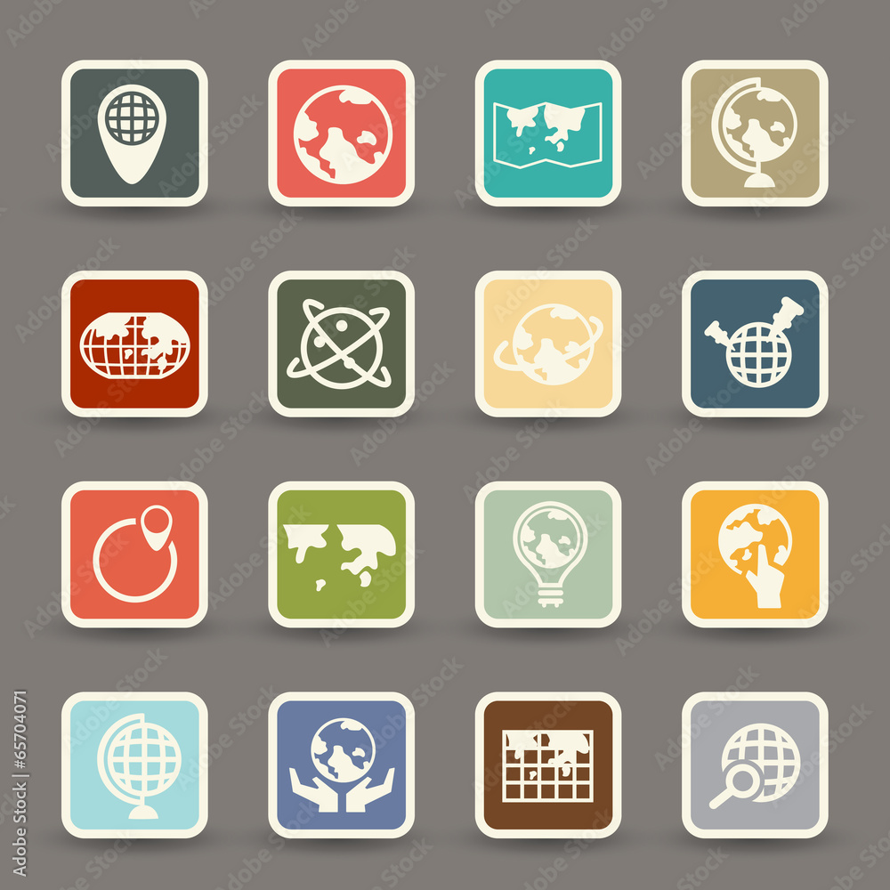 Globe and world map icons.vector eps10 Globe and world map icons.vector eps10
