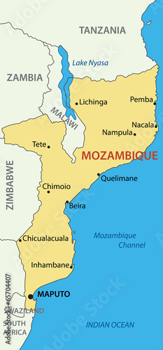 Republic of Mozambique - vector map