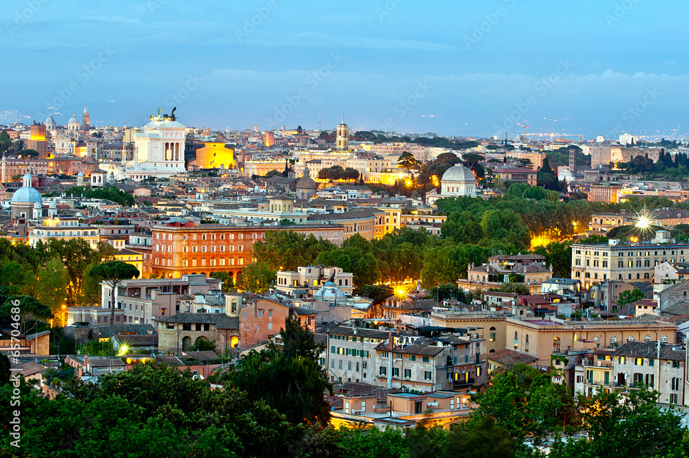 Rome city at evening