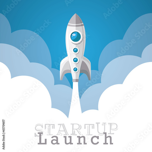 rocket startup launch poster