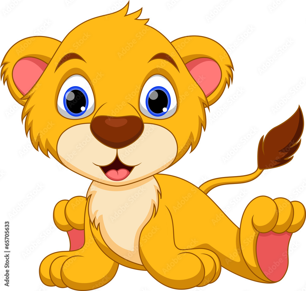 Obraz premium Cute lion cartoon