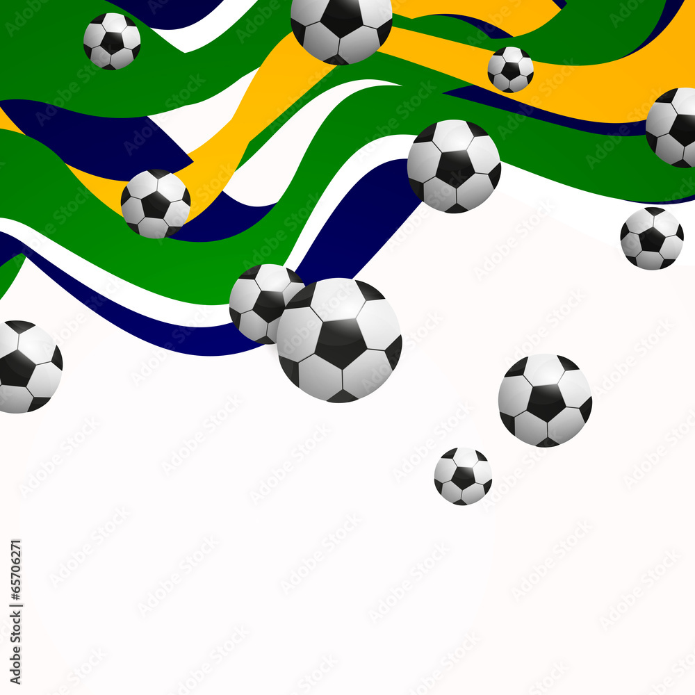 Vector Illustration of a Background with Soccer Balls