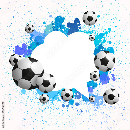 Vector Illustration of a Background with Soccer Balls