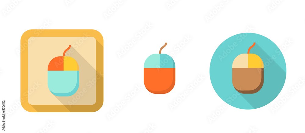 computer mouse, simple retro icon in flat style computer mouse, simple retro icon in flat style
