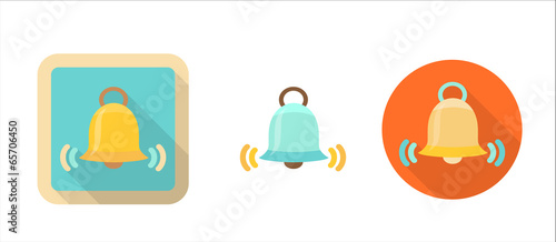 bell, simple retro icon in flat style