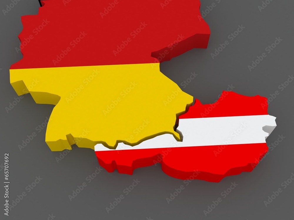 Obraz premium Germany and Austria. map.