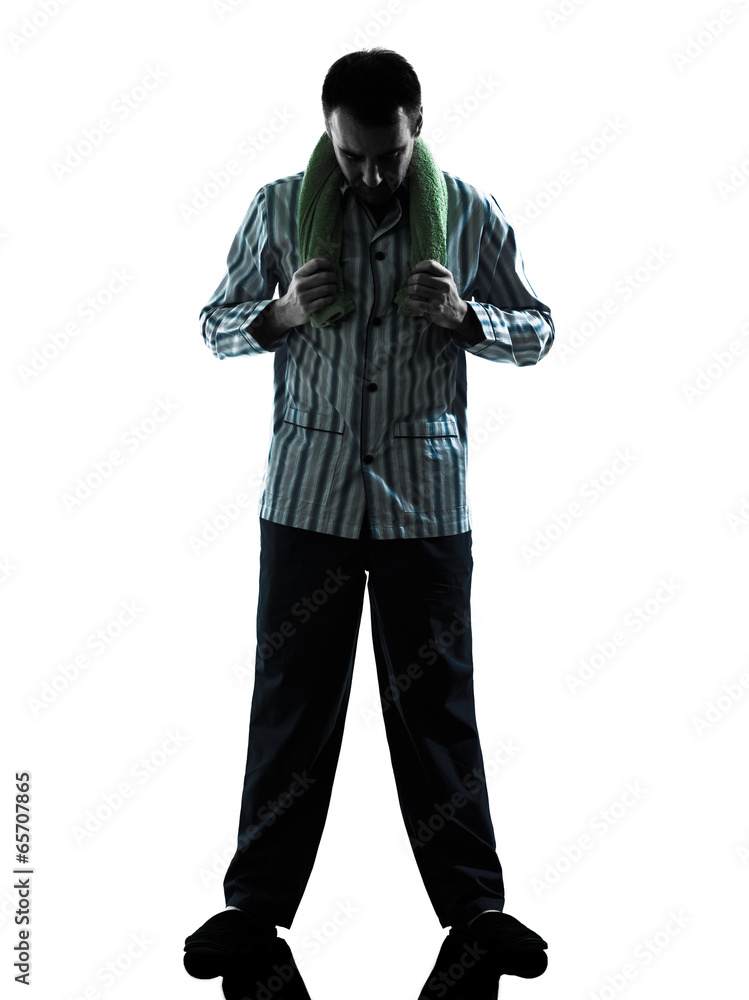 man pajamas sleepy tired silhouettes man pajamas sleepy tired silhouettes