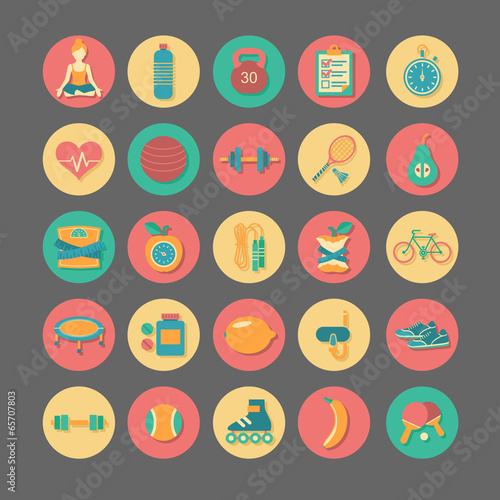 Fitness icons set