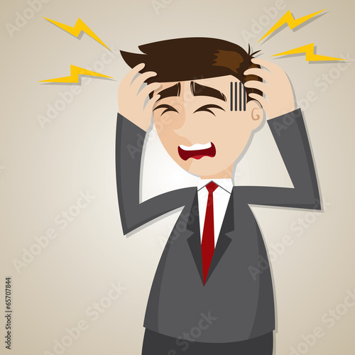 cartoon businessman headache