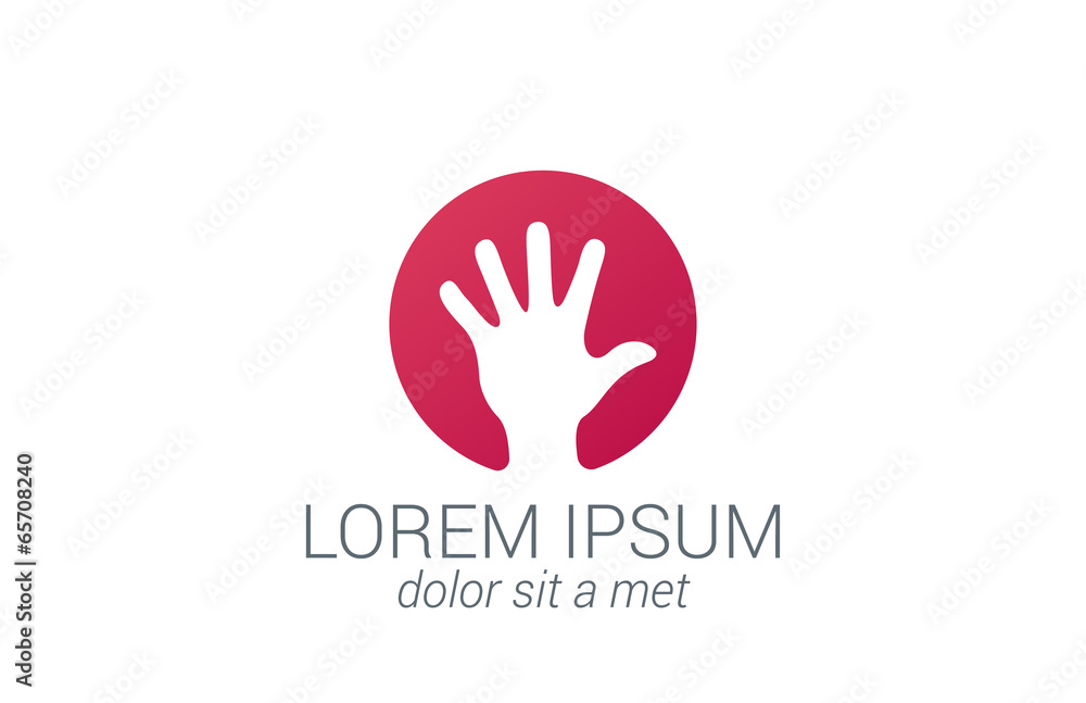 Helping hand silhouette vector logo design. Five fingers Helping hand silhouette vector logo design. Five fingers