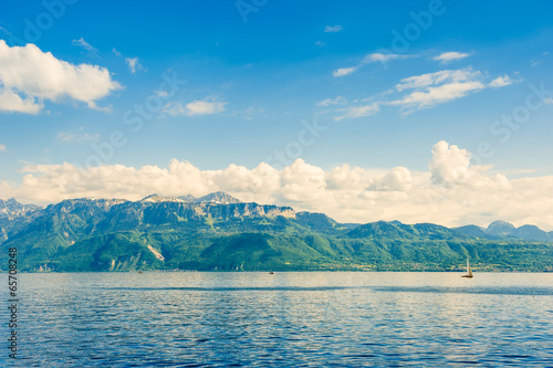 lake Geneva with french Alps, Haute Savoie