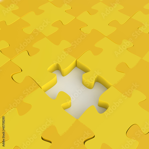 Missing 3d puzzle piece as concept