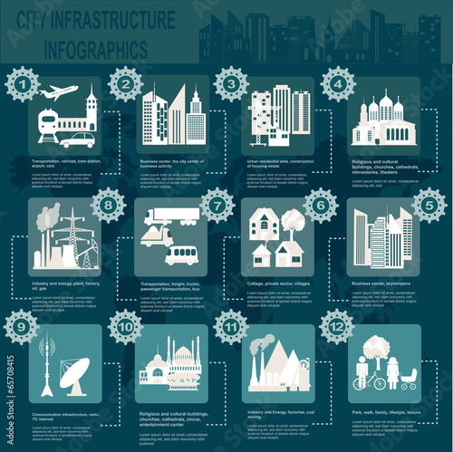 Set of elements infrastructure city, vector infographics