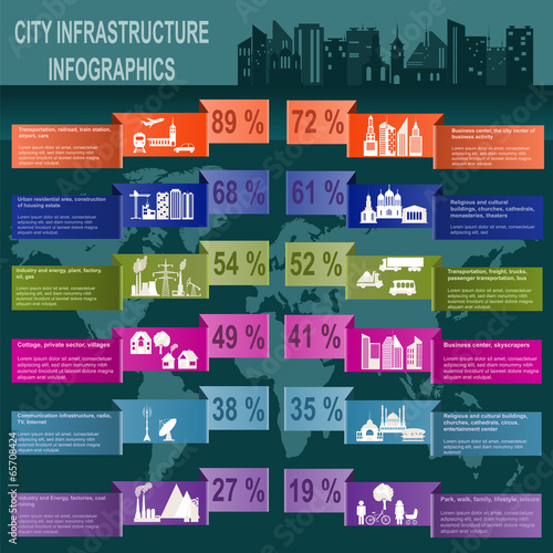 Set of elements infrastructure city, vector infographics
