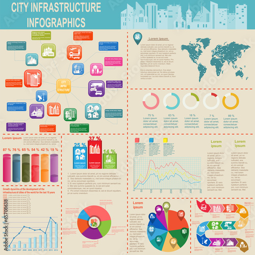 Set of elements infrastructure city, vector infographics
