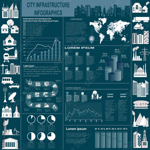 Set of elements infrastructure city, vector infographics