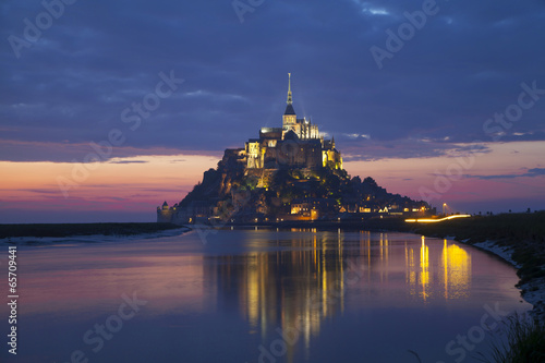 Evening scene of Mont Saint Michel