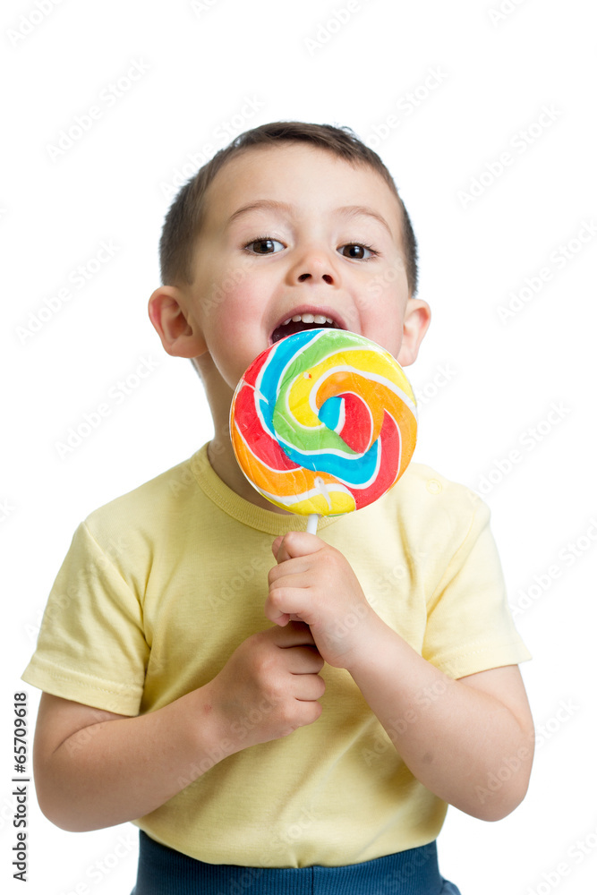 child boy eating lollipop isolated child boy eating lollipop isolated