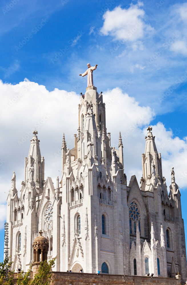Church of  Sacred Heart of Jesus of Mount Tibidabo in Barcelona