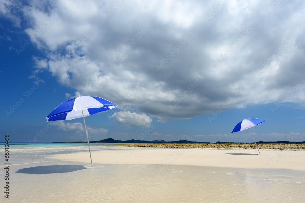 野甫島の美しい珊瑚の海と夏空