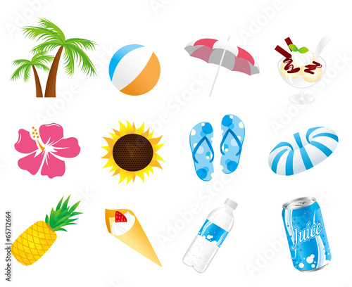 summer icon set Vector