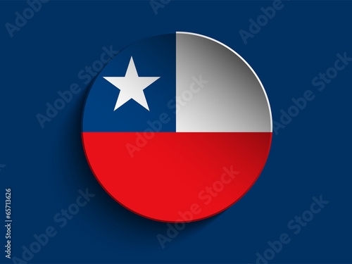 Flag Paper Circle Shadow Button Chile