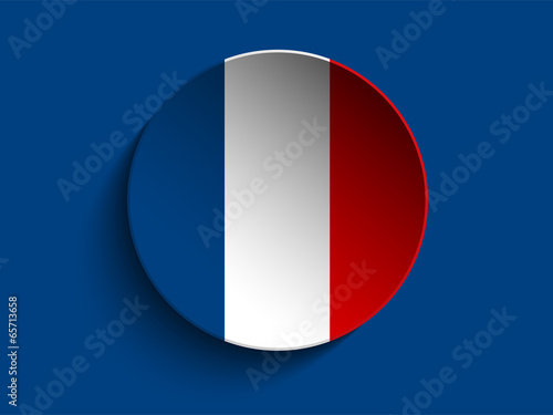 Flag Paper Circle Shadow Button France