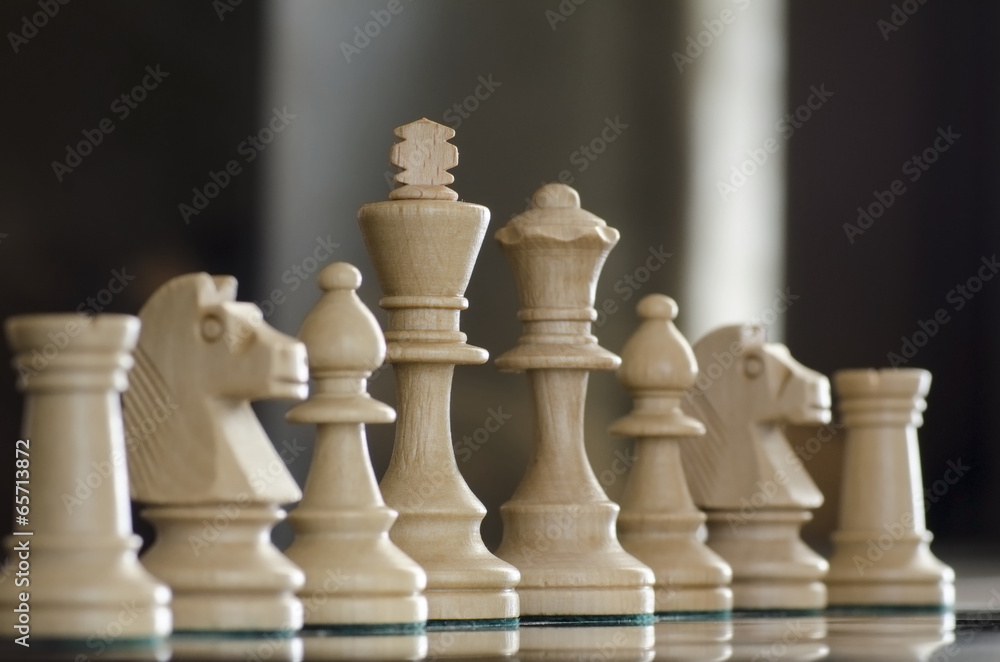 Low angle view of chess pieces