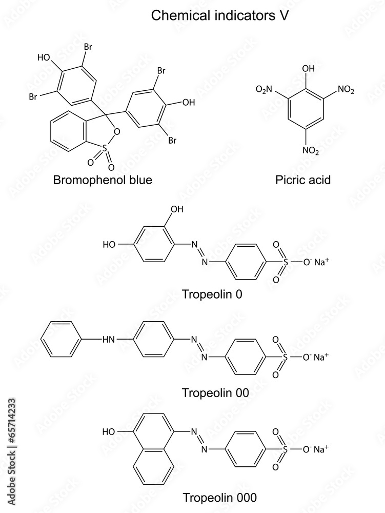 Fototapeta premium Structural formulas of chemical indicators
