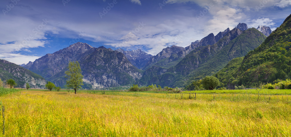 Beautiful summer landscape in the Italian Alps