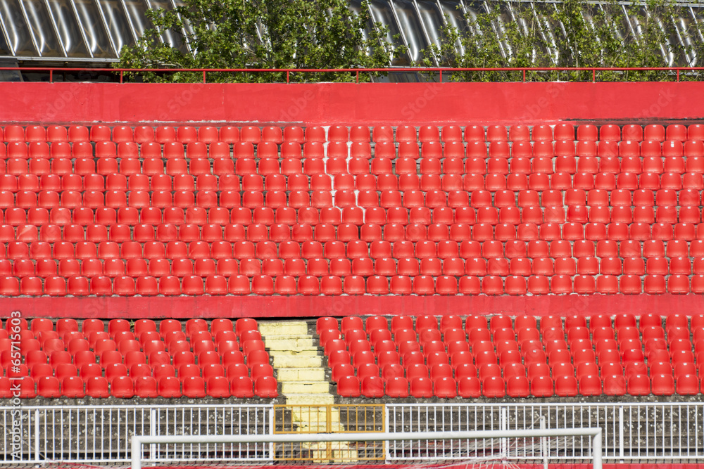 Fototapeta premium Seats red at stadium