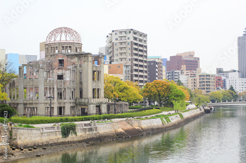Atomic Dome and the river view at Hiroshima Japan