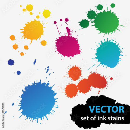 Vector colorful set of grunge stains background textures