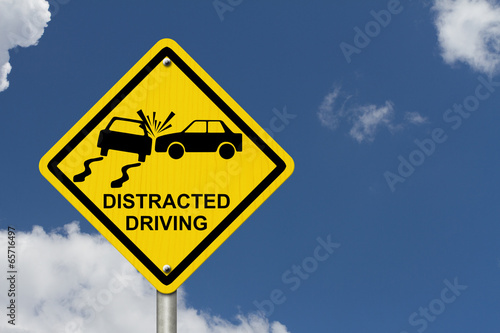 Tablou pe pânză No Distracted Driving Sign