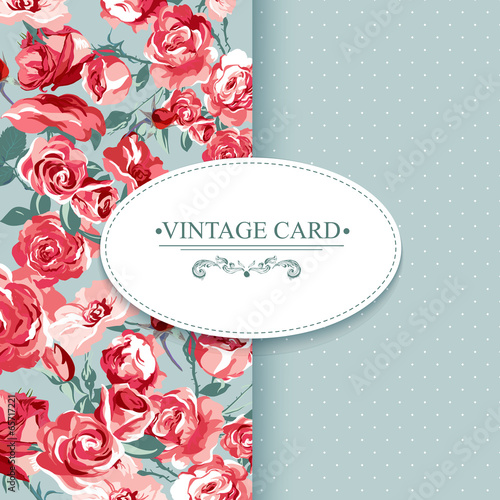 Elegance Vintage Floral Card with Roses
