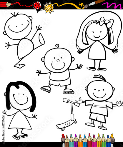 happy kids cartoon coloring book